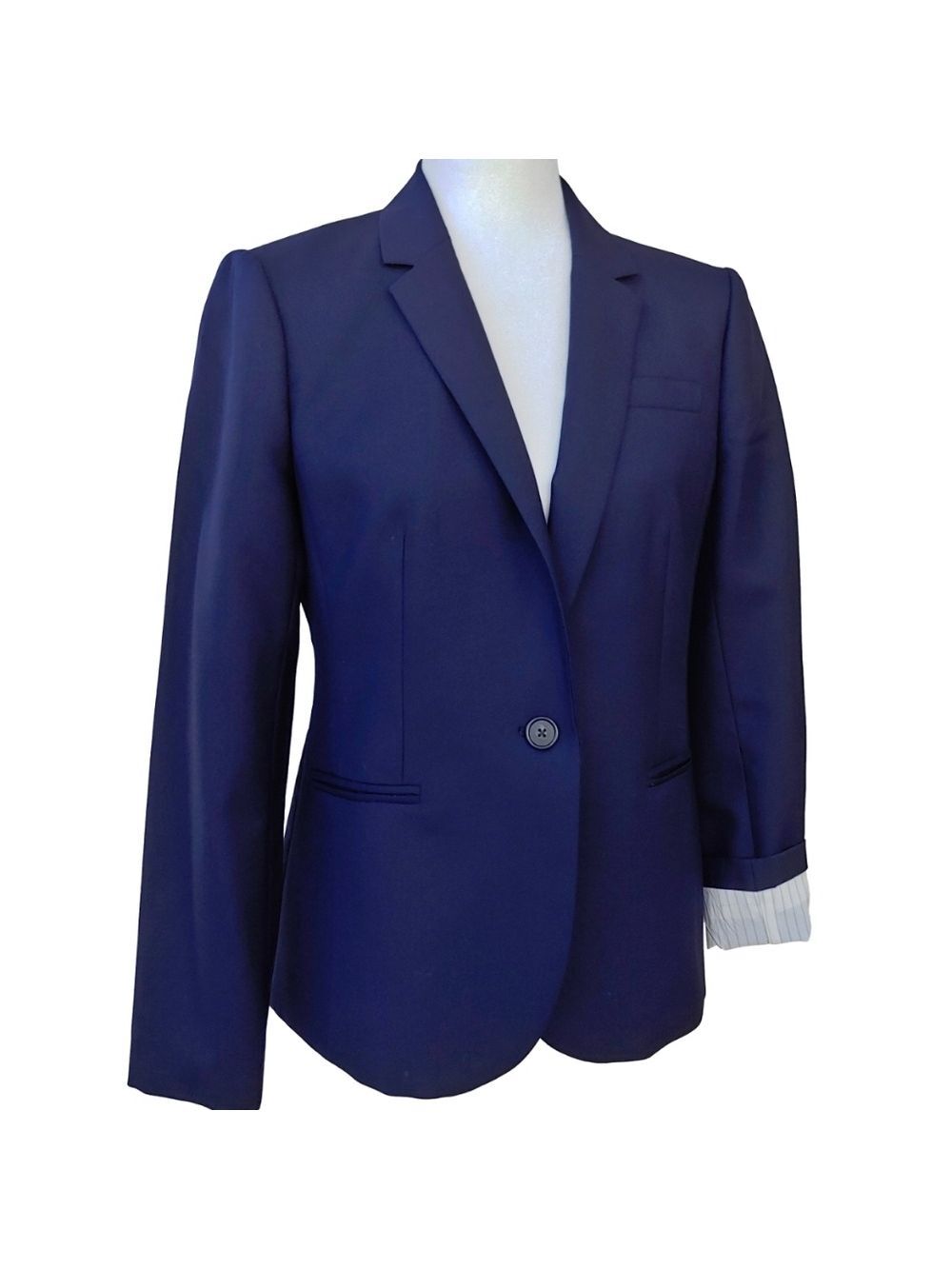 J. Crew Fine Wool Super 120s Button Blazer Coat in Navy Blue Women's size 8 - Picture 5 of 16